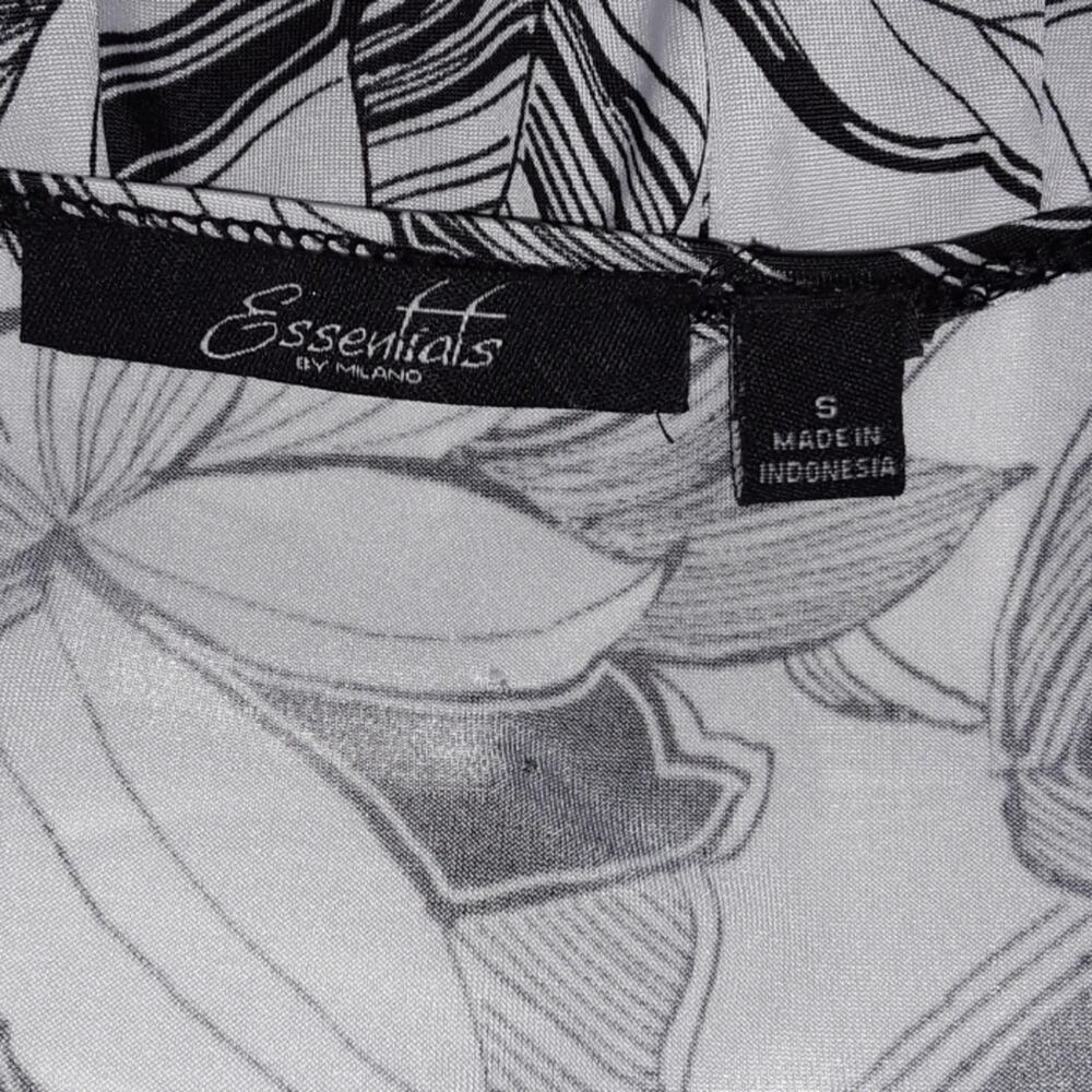 Essentials by Milano Sz S Black & White Print Dress - Picture 5 of 5